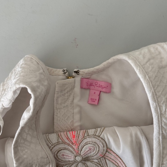 Lilly Pulitzer White Dress with Pink Embroidery - Picture 12 of 14